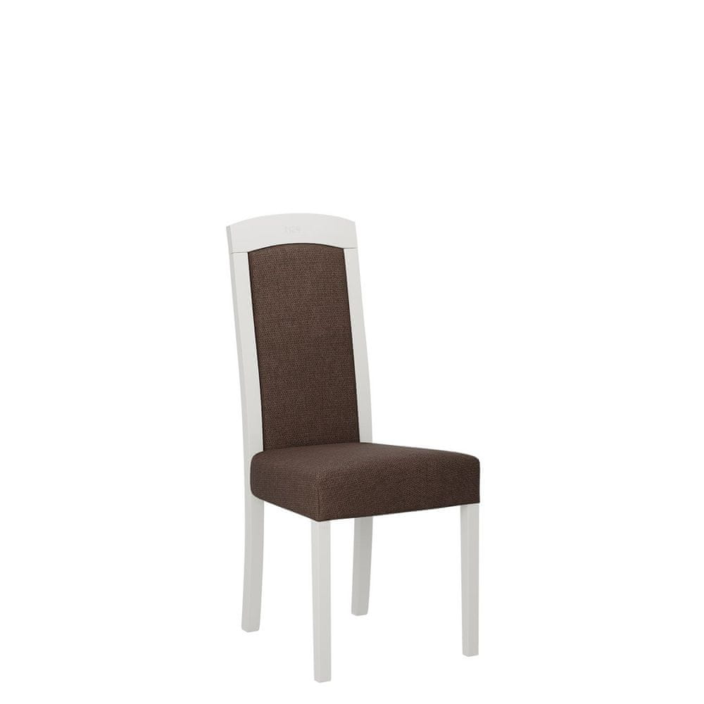 Veneti Jedálenská stolička s čalúneným sedákom ENELI 7 - biela / hnedá 2